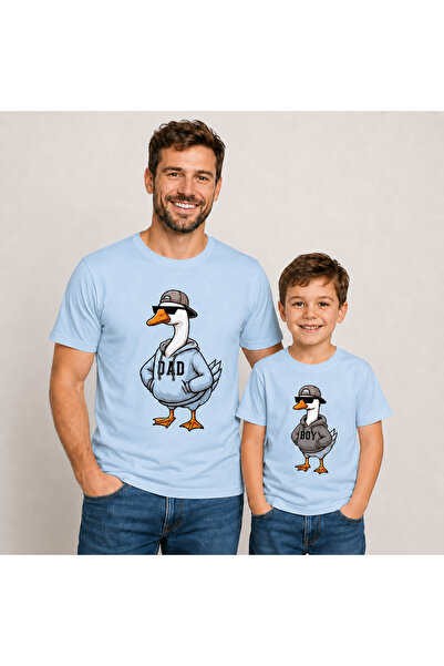 VODEXA Father Child Oversize T-Shirt with Baby Duck Print (Sold Individually)