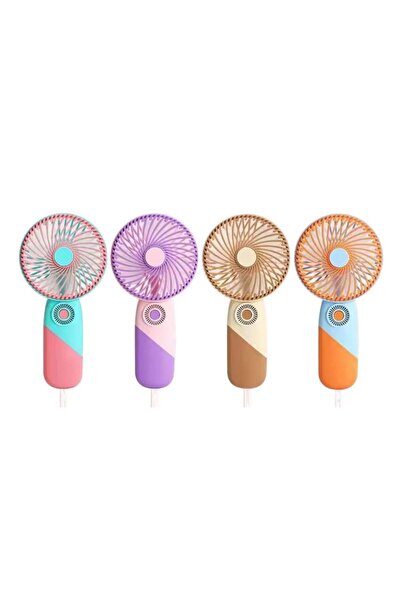 mobixa Renkli Taşınabilir Mini El Fanı USB Şarjlı Renkli Tasarım, Sari, Sarı