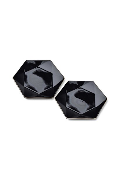 MONDEX Farfurii de desert din porțelan AFFEKDESIGN RALPH BLACK 24.5 x 21 x 2 ...
