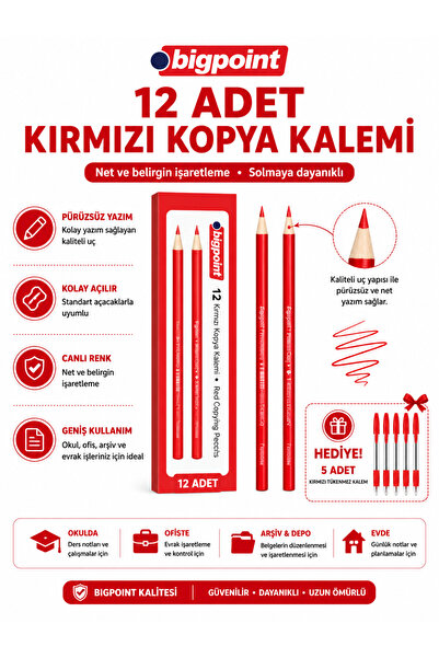 12 Adet Kopya Kalemi [Kırmızı-Mavi-Yeşil]