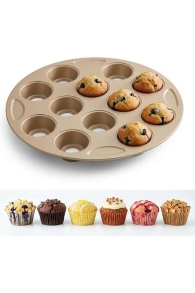 Generic Non-Stick 12-Cup Muffin Pan | Heavy-Duty Carbon Steel Cupcake Baking ...