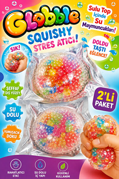 Ayver 2 ADET İÇİ MİNİK SU TOPLARI SU TOPU SQUISHY SUKUŞİ STRES OYUNCAĞI YUMUŞ...