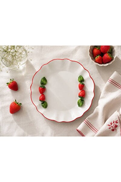 AROW Çilek Sunum Yuvarlak Tabak 30 Cm