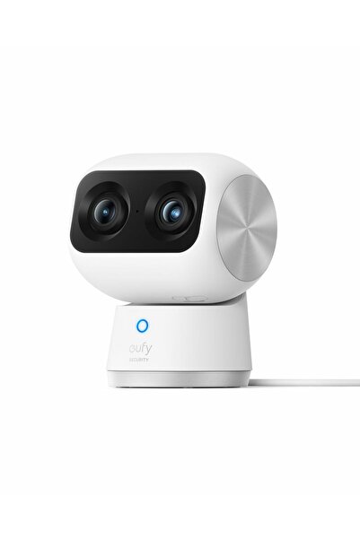 eufy Cameră de securitate S350 4K de interior cu funcție Pan-Tilt, lentilă du...