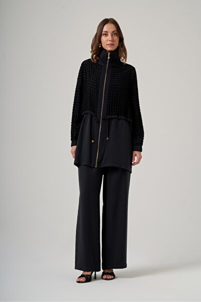 Nuss 1069 Detailed Mesh Detailed Trouser Suit