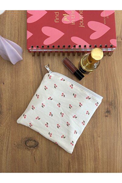 minyaturhayalim Mini kiraz cherry astarlı fermuarlı küçük para cüzdanı ped ve...