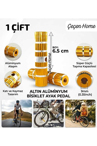 ÇEÇEN HOME Alüminyum 1 Çift Bisiklet Pedalı, Bisiklet Arkası Ayak Koyma Basam...