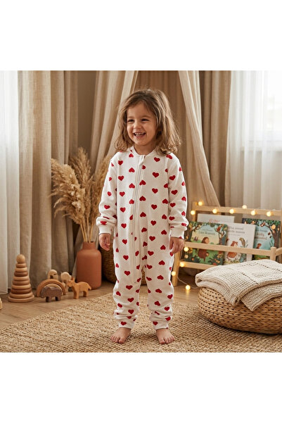 MONVOİ KİDS Bebek & Çocuk Çift Kat Elyafsız Kalpli 1.0 Tog Uyku Tulumu