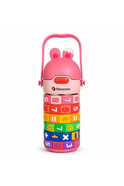 Ebazario Kids Math Learning Water Bottle 430ml BPA-Free Leak-Proof Vacuum Ins...