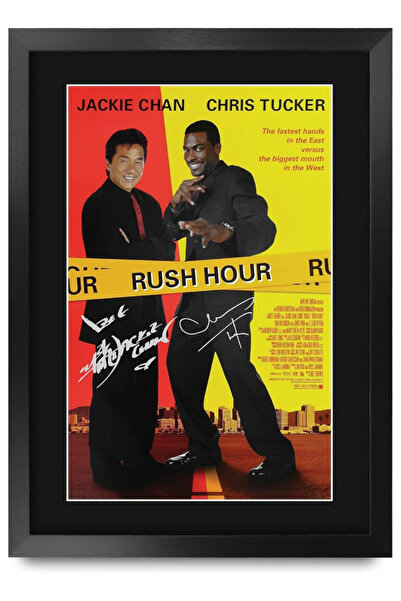 HWC Trading ملصق فيلم A3 FR Rush Hour موقّع من جاكي تشان وكريس تاكر، هدية مؤط...