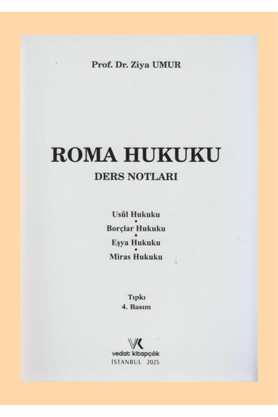 Vedat Kitapçılık Roma Hukuku Ders Notları Ziya Umur+KRAFT DEFTER HEDİYE