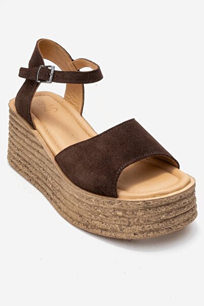 Zeynep Sıradağlı Liam Women's Genuine Leather Sandals Brown Suede