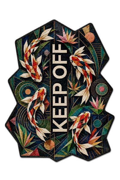 Rugs Modern Halı سجادة زخرفية منسوجة حديثة بنمط تقليدي مع كتابة Keep Off من S...