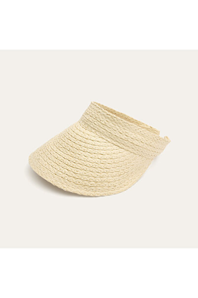 Mudo Women's Ecru Straw Visor Hat