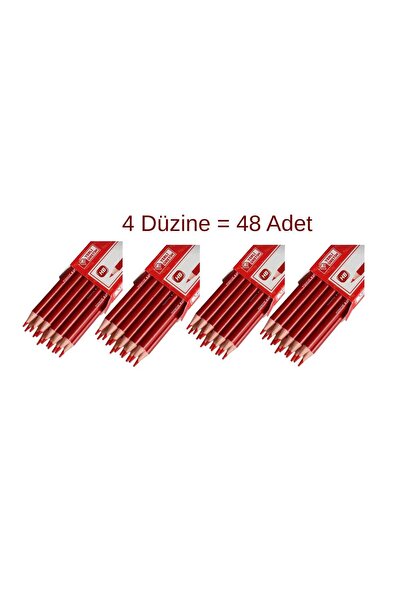 Fatih 4 Düzine Kırmızı Kopya Kalemi - Avantajlı Set - 48 Adet Kırmızı Kopya K...