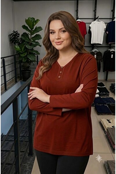 QYA Clothing Wide Size Viscose V-Neck Buttoned Mother's Combed Cotton