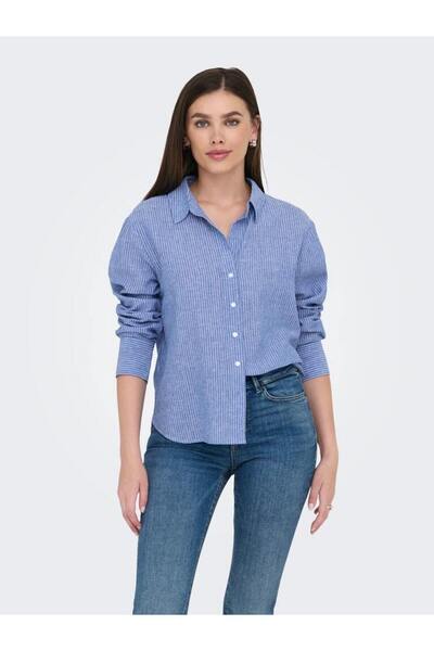 JDY Only Striped Cotton Long Sleeve Shirt 15345487