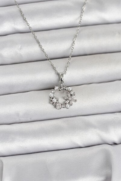 OGHAMAY 316L Steel Chain Silver Color Pearl Flower Model Women's Koyle