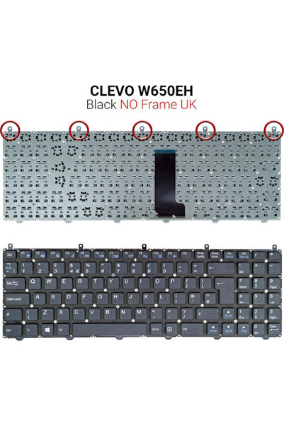 OEM Πληκτρολόγιο φορητού υπολογιστή για W650EH Χωρίς πλαίσιο και διάταξη UK σ...