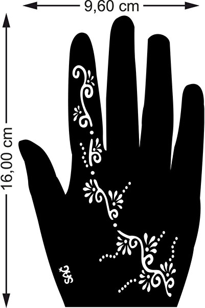 hennadibace Kına Kalıbı (GEÇİCİ DÖVME ŞABLONU) Hint Kınası Henna Tattoo Stenc...