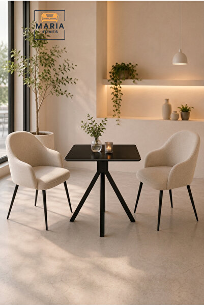 MARIA HOMES Modern Square Dining Table Café Table Restaurant Table Bistro Tab...