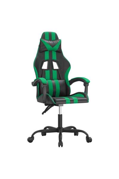 vidaxl Scaun de jocuri, negru și verde, piele ecologică