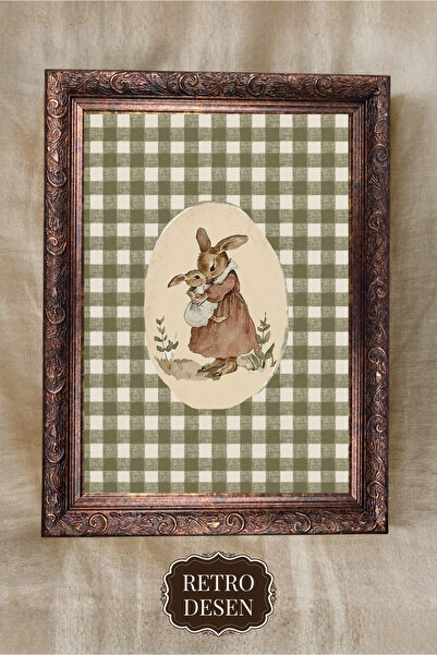 Retro Çerçeveli Çocuk Odası Tablosu, Vintage Bebek Odası Tablosu, Çocuk Odası...