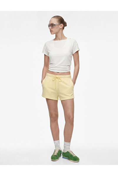 Koton Cotton Pocketed Waist-Tie Mini Shorts
