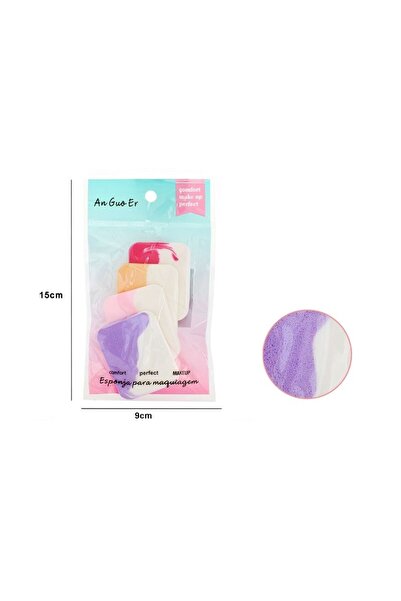 idei Set 4 Bureți Machiaj Pătrați Bicolori, Bureți Uscat/Umed pentru Fond de ...