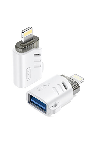 Xo Adaptor OTG USB-A mamă la Lightning, Alb