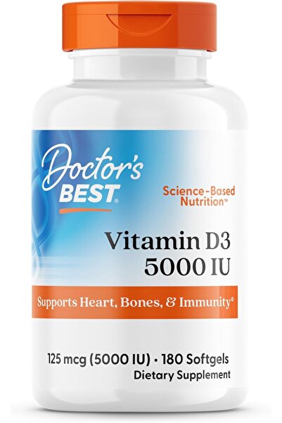 Vitamin D3 125 mcg 5000 IU 180 Softgel Usa Menşeii