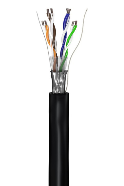 goobay καλώδιο δικτύου 57294, CAT 5e F/UTP, CCA, έως 40m, 100m, μαύρο
