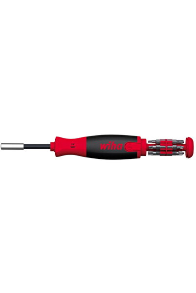 wiha cu suport extensibil pentru 12 biti de 25 mm si adaptor magnetic de 1/4"