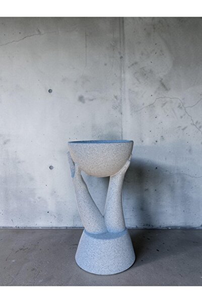 DEKA FORM Dekaform Palma Beton Görünümlü Plastik Dekoratif Saksı Ultra Hafif ...
