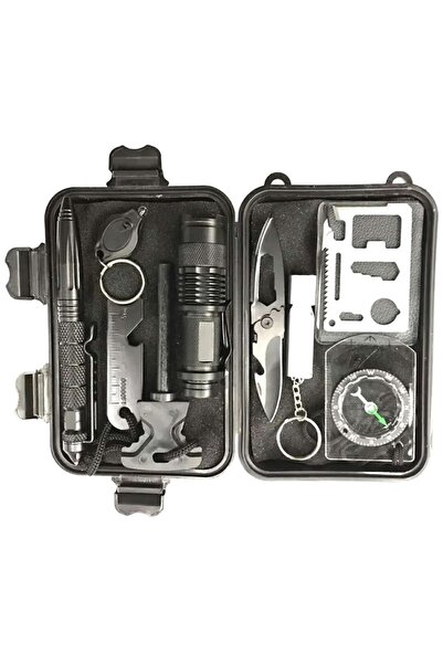 Aptel Kit supravietuire 10in1, otel inoxidabil+plastic, 17x10.5x5 cm