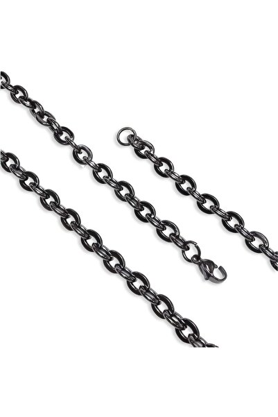 Generic Brand Mariner Black Steel Men's Necklace 1.6mm X 6mm 3902Cek035