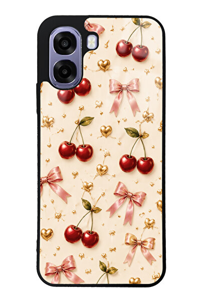 Spoyi Oppo A6T Cherry Ribbon Luxe Tasarımlı Glossy Telefon Kılıfı