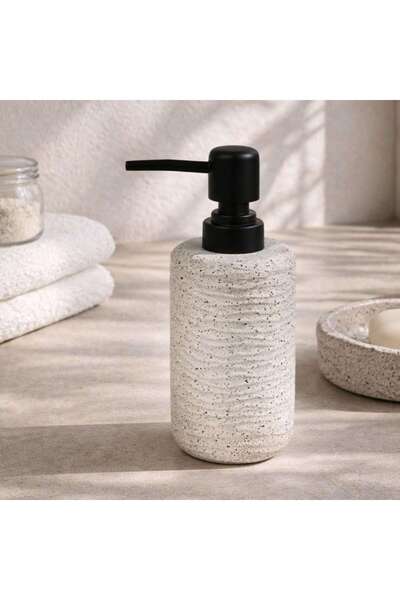 PAN HOME Tuscany Polyresin Soap Dispenser 7.5x7.5x17cm - Beige