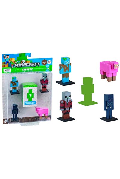 MINECRAFT 3D Toppeez 5’li Figür Seti - Pembe Koyun'Lu Set