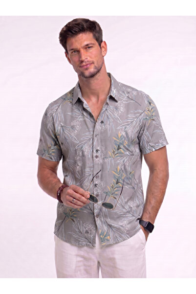 Levantino Men’s Patterned Short Sleeve Resort Collar Shirt