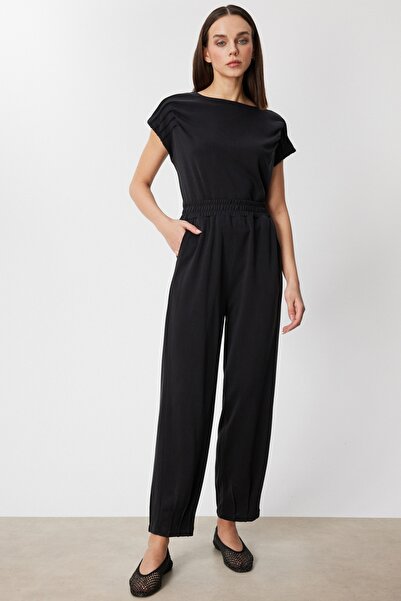 ON Pantaloni de damă cu pliuri și picior larg 76328 Negru