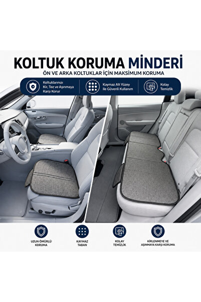 Genel Markalar Pekin Serisi Keten Terletmez Oto Koltuk Minder Seti (3'lü Set)...