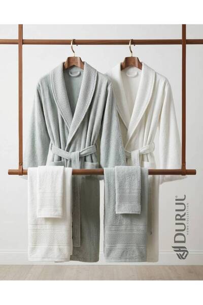 OEMS Luxury Cotton Bathrobe Set with Towels