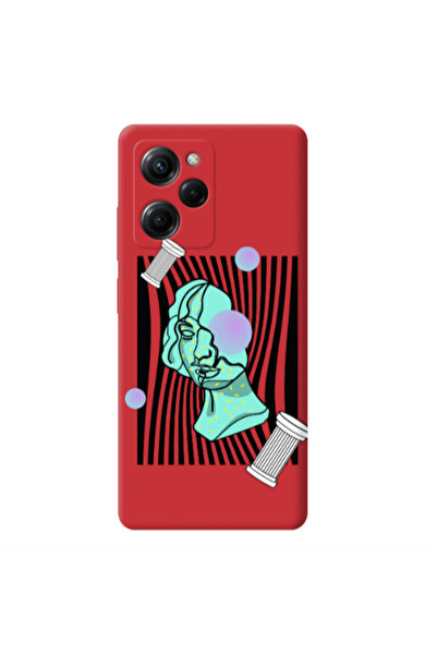 Other Xiaomi Poco X5 Pro Columns Red Colored Silicone TPU Θήκη