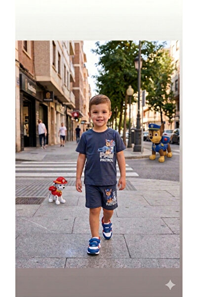 PİJAKİDS طقم صيفي للأولاد من PAWPATROL مع شورت مطبوع وقميص ضيق