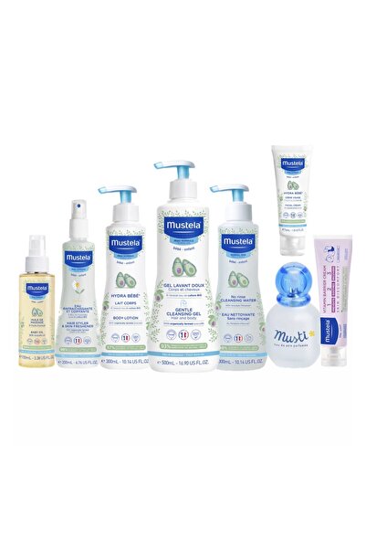 mustela baby مجموعة كاملة للمواليد الجدد من اليوم الأول - 8 قطع