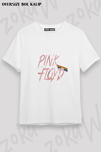 ZOKAWEAR تي شيرت مطبوع من نوع Pink Floyd v8 بمقاس فضفاض للجنسين