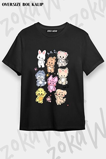 ZOKAWEAR Μπλουζάκι Unisex Loose Fit Stray Kids Skzoo v3 με στάμπα