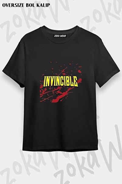 ZOKAWEAR Μπλουζάκι Unisex Loose Fit Invincible v14 με στάμπα