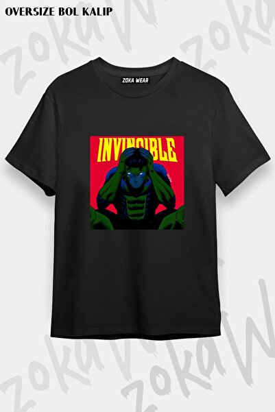 ZOKAWEAR Μπλουζάκι Unisex Loose Fit Invincible v18 με στάμπα
